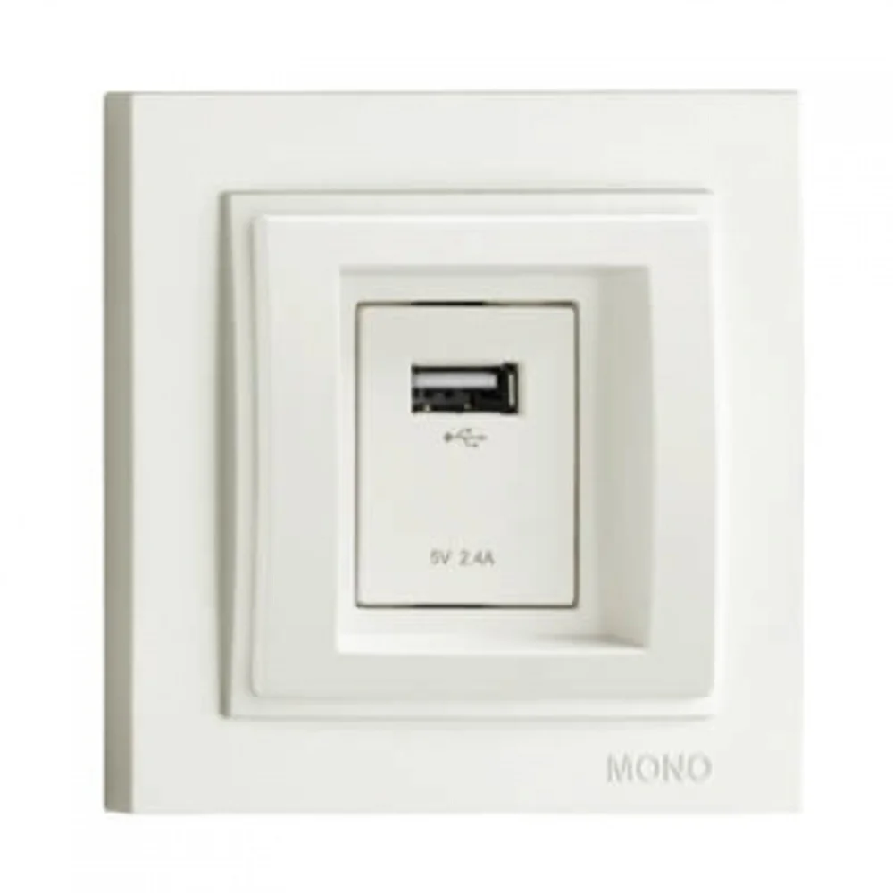 Розетка USB з зарядкою Mono Electric DESPINA біла 102-190005-177