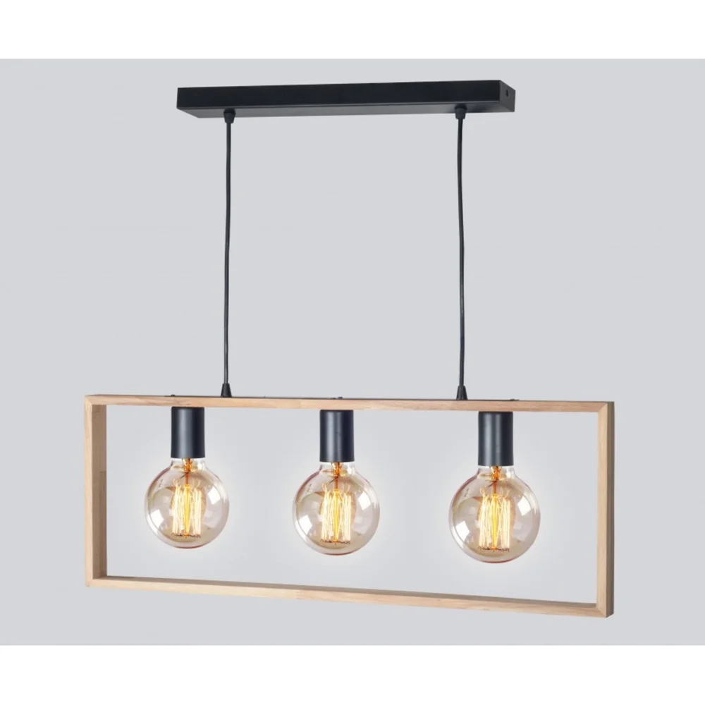 Підвісний світильник, люстра Vesta Light Wooden Frame 64213 Натуральний