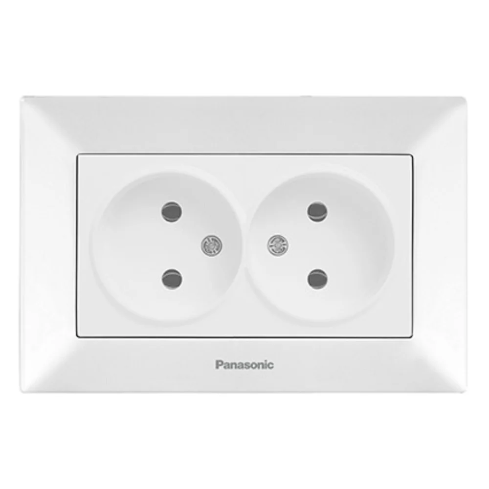 Розетка подвійна без заземлення Panasonic Arkedia Slim біла WNTC0204-2WH