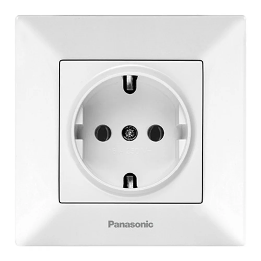 Розетка с заземлением Panasonic Arkedia Slim белая WNTC0202-2WH
