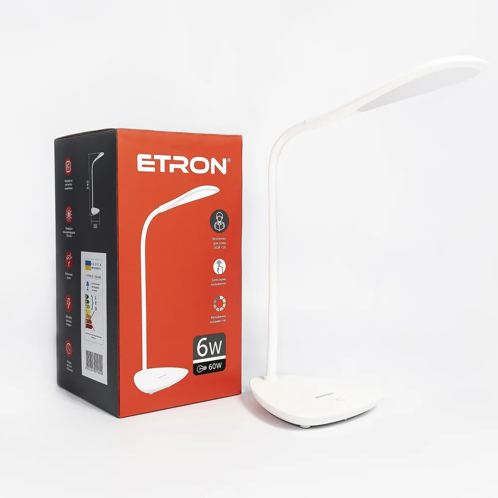 Настольная лампа ETRON 6W 4200K White (Работает от Powerbank)