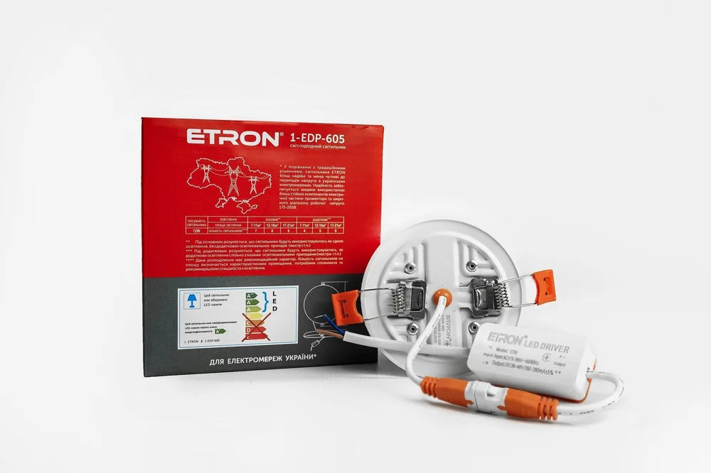 Светодиодный светильник ETRON Decor 1-EDP-605 12W 5000К IP20 круг