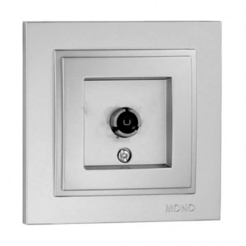 Розетка TV кінцева з екраном Mono Electric DESPINA серебро 102-212105-138