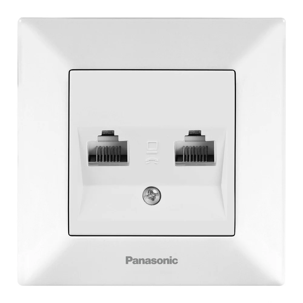 Розетка комп'ютерна подвійна (CAT5e) Panasonic Arkedia Slim біла WNTC0406-2WH
