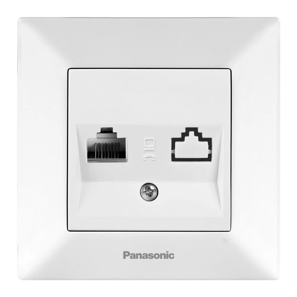 Розетка компьютерная (CAT6e) Panasonic Arkedia Slim белая WNTC0405-2WH