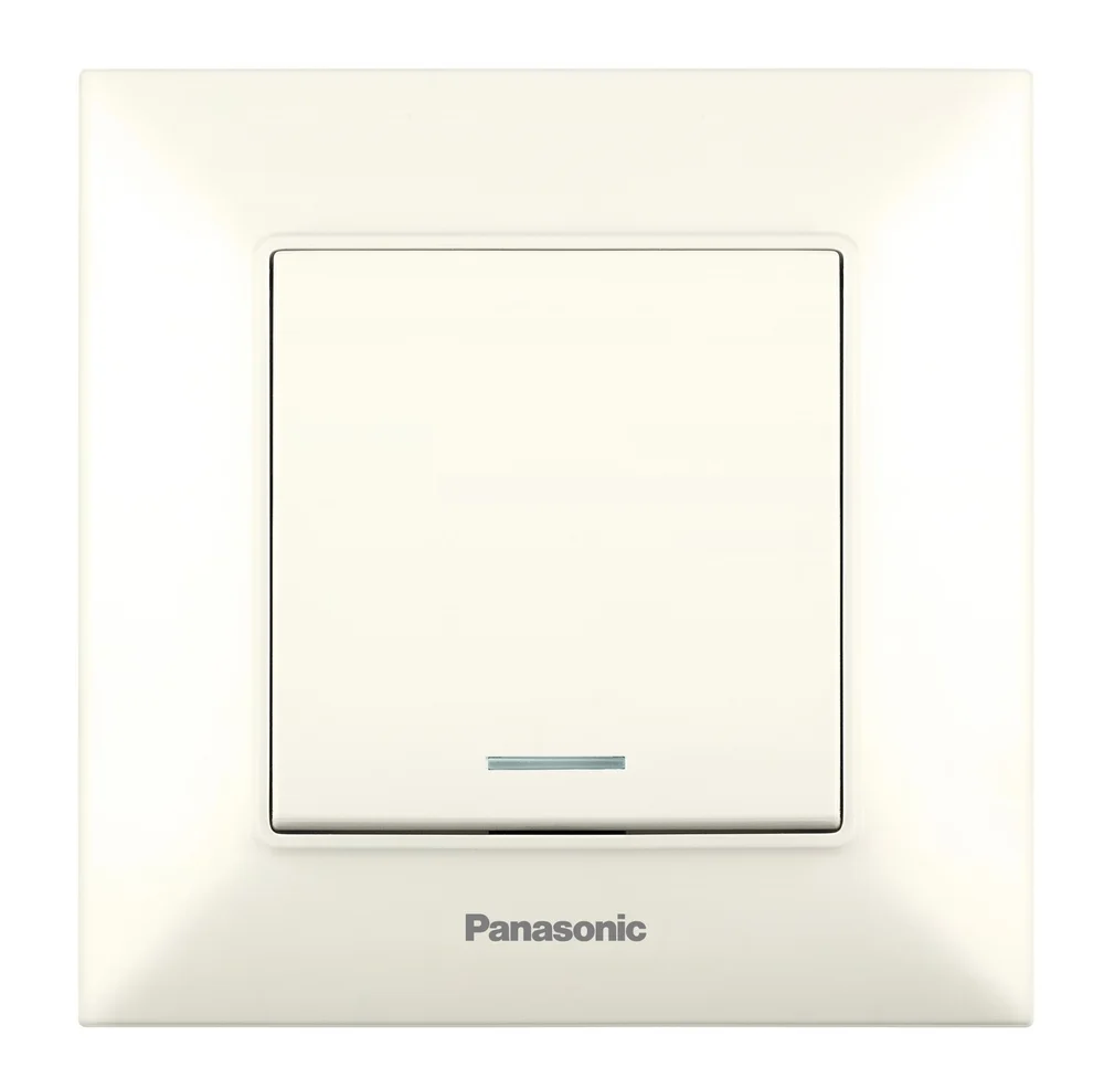 Вимикач одноклавішний з підсвіткою Panasonic Arkedia Slim крем WNTC0002-2BG