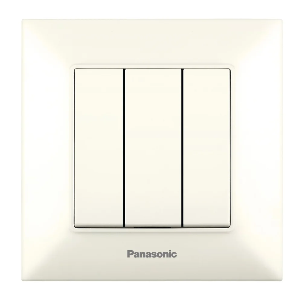 Выключатель трехклавишный Panasonic Arkedia Slim крем WNTC0015-2BG