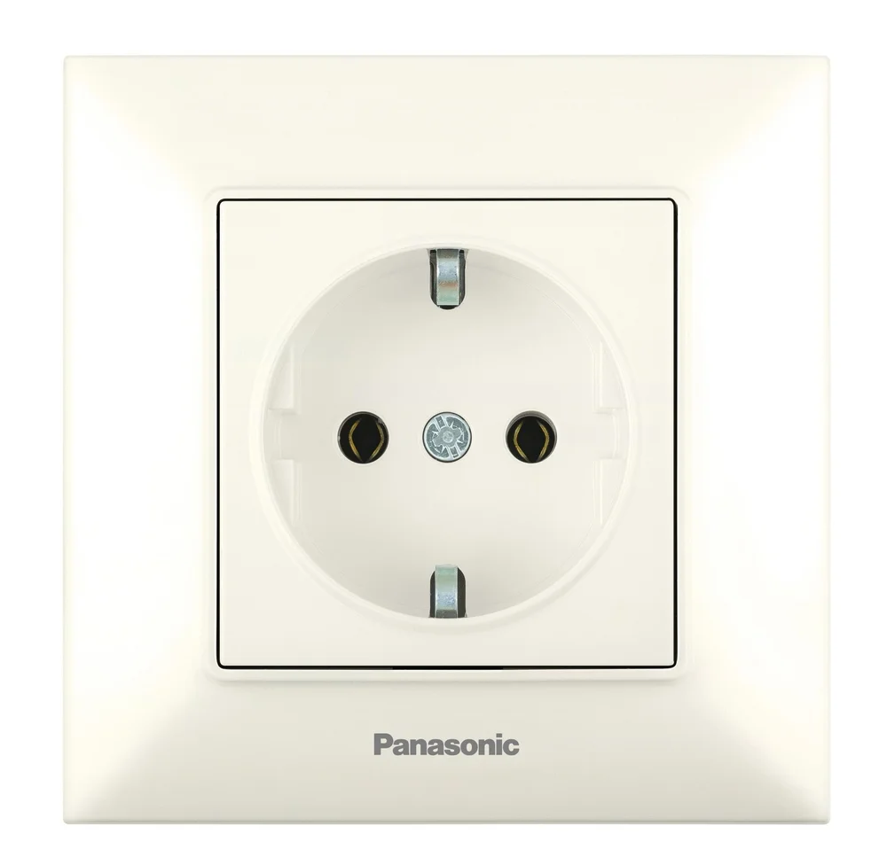 Розетка с заземлением Panasonic Arkedia Slim крем WNTC0202-2BG