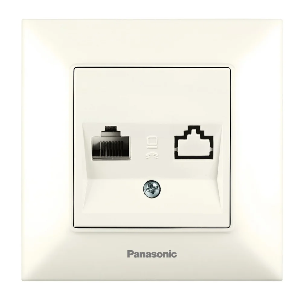 Розетка комп'ютерна (CAT6e) Panasonic Arkedia Slim крем WNTC0405-2BG