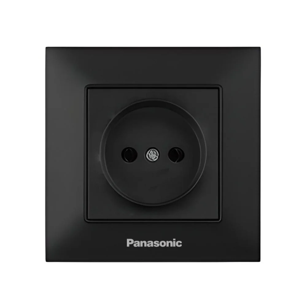 Розетка без заземлення Panasonic Arkedia Slim чорна (WNTC0201-2BL)