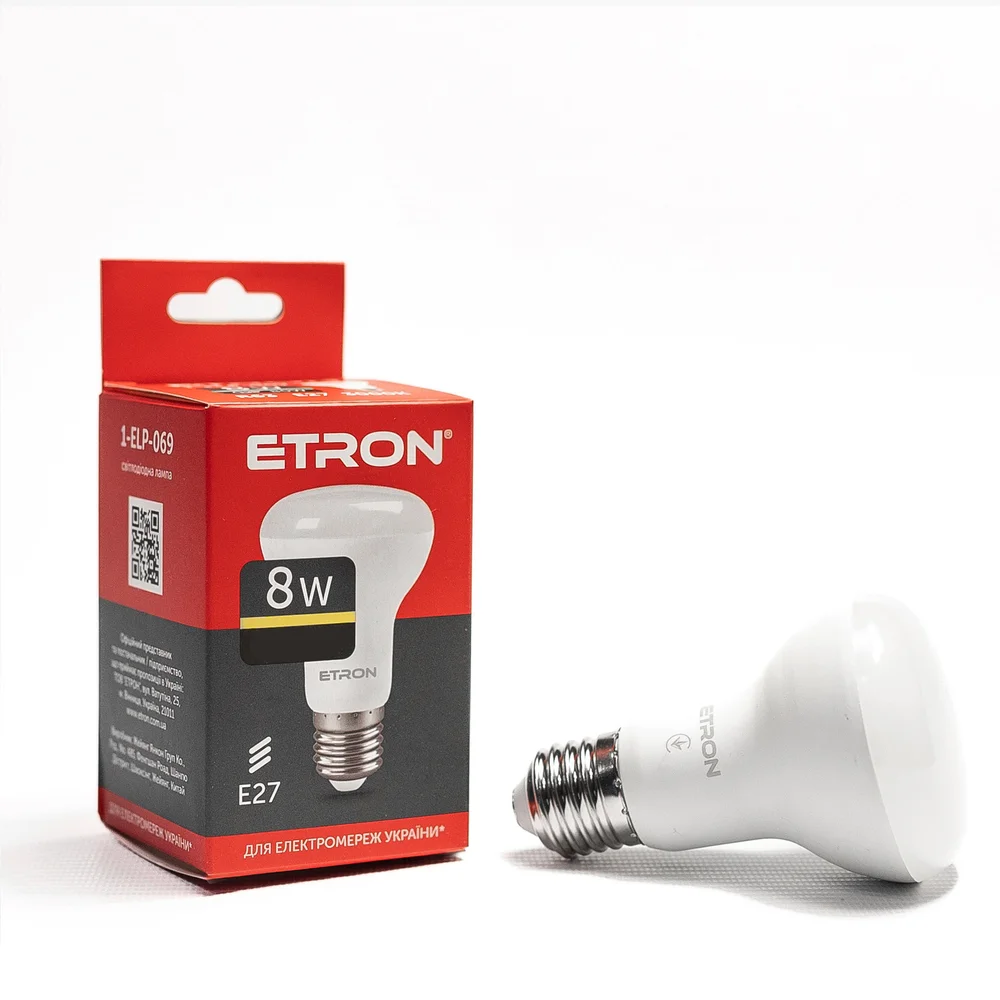 Світлодіодна LED лампа ETRON 8W R63 3000K 220V E27 тепле світло 1-ELP-069