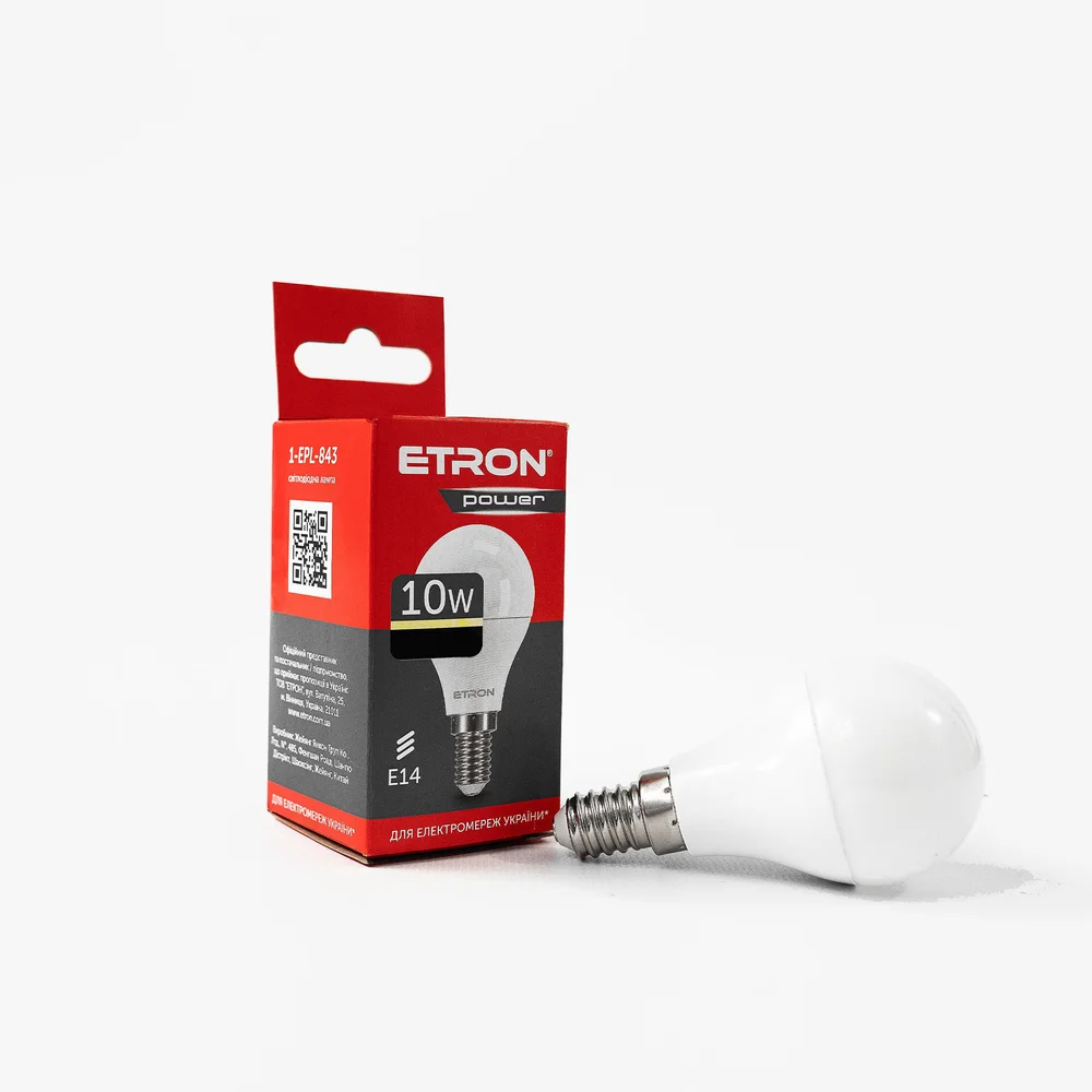 Светодиодная LED лампа ETRON 10W G45 3000K 220V E14 теплый свет 1-EPL-843