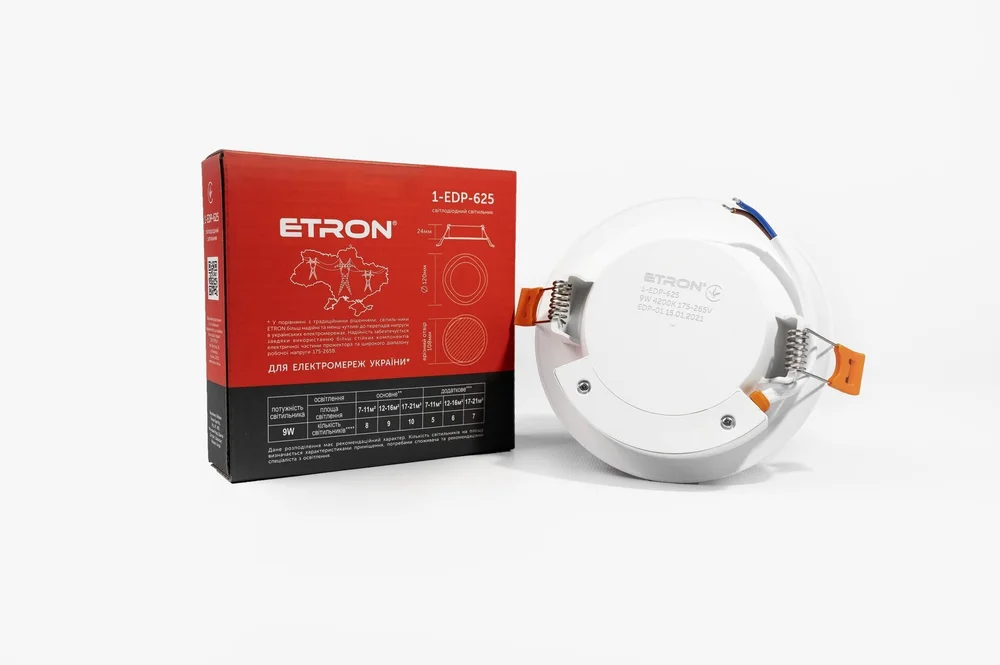 Светодиодный светильник ETRON Decor 1-EDP-625 9W 4200K IP40 круг