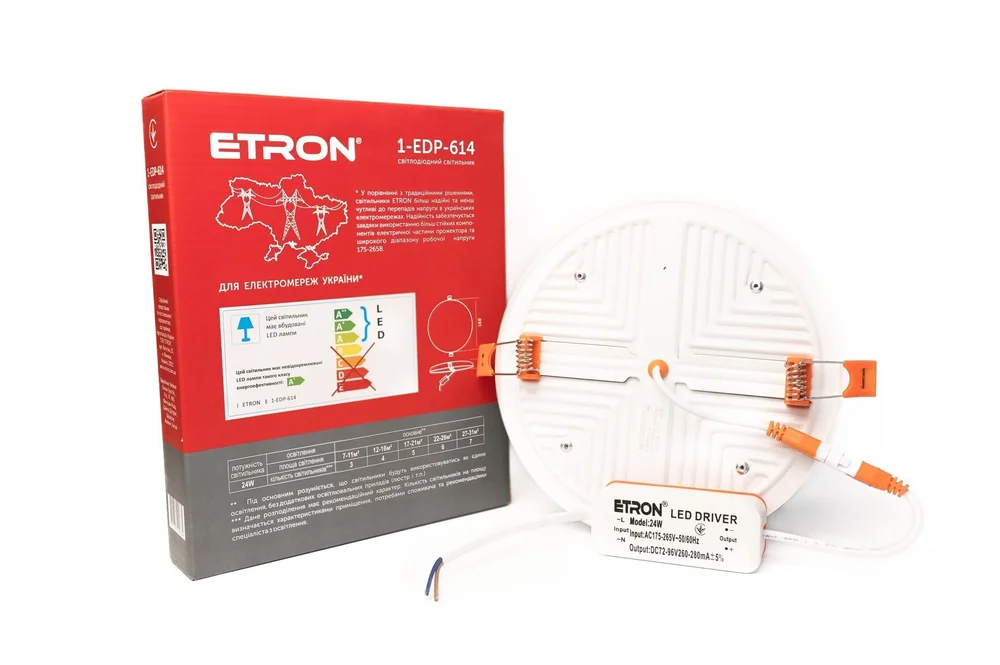 Светодиодный светильник ETRON Decor 1-EDP-614 24W 5000К IP20 круг