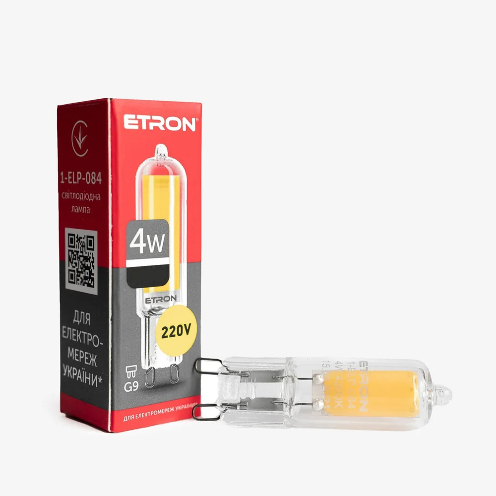 Світлодіодна LED лампа ETRON 4W G9 Glass 4200K 220V денне світло 1-ELP-084