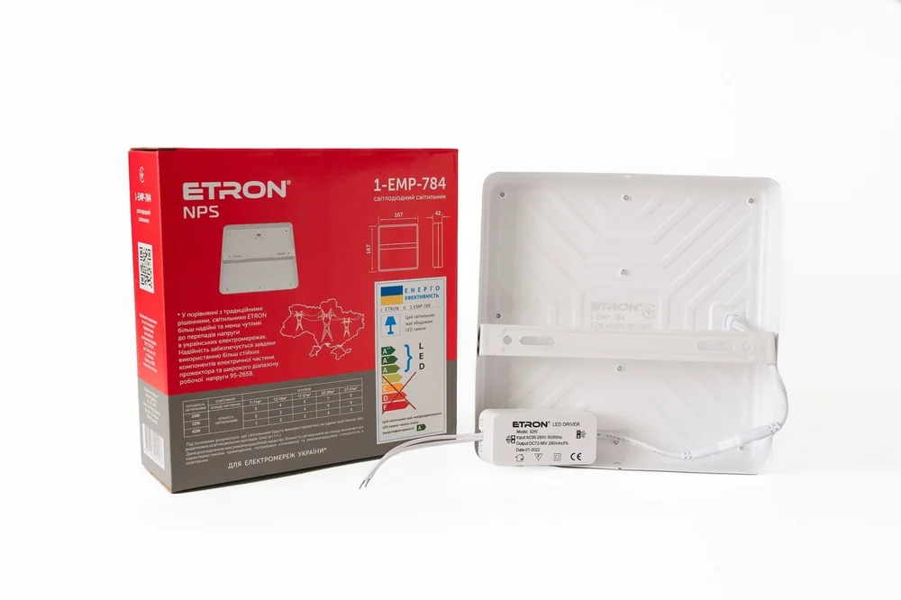 Светодиодный светильник ETRON NPS 32W 5000К 5000К IP20 квадрат