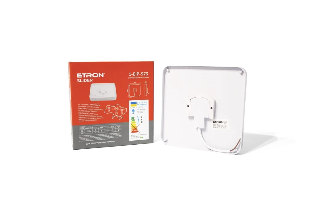 Светодиодный светильник ETRON Slider 20W 6500К IP44 квадратный