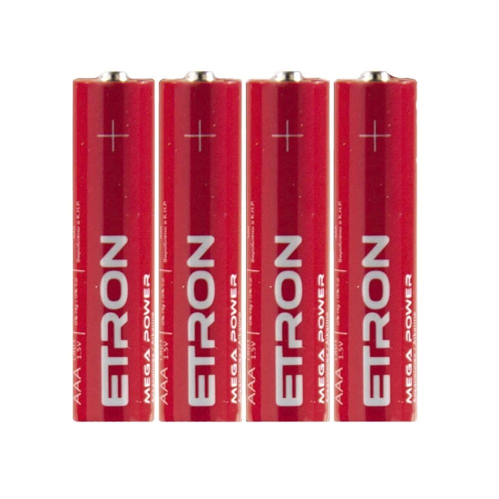 Батарейки ETRON Mega Power AAA (LR03)(Плівка) 4 шт. в упаковці