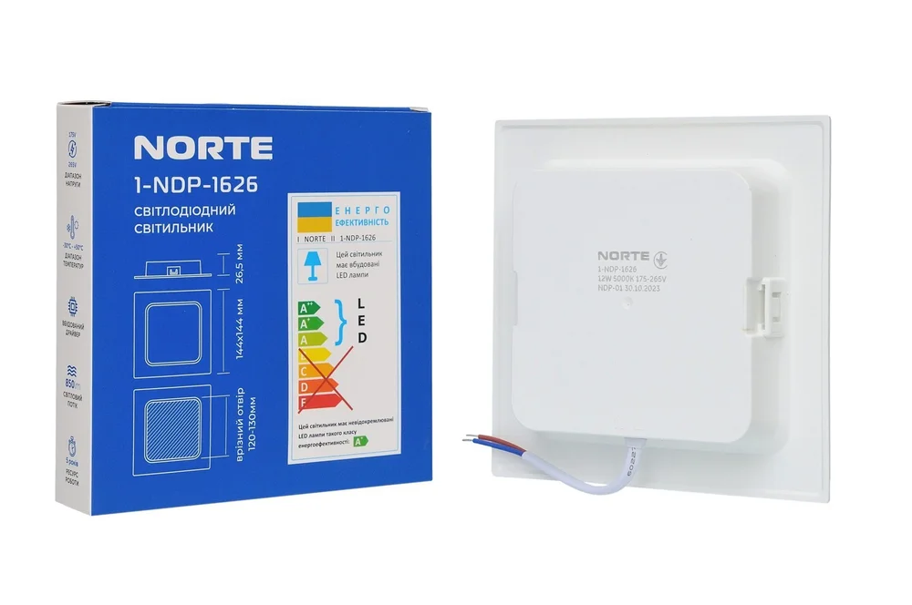 Потолочный светильник NORTE 1-NDP-1626 12W 5000K IP44 квадратный