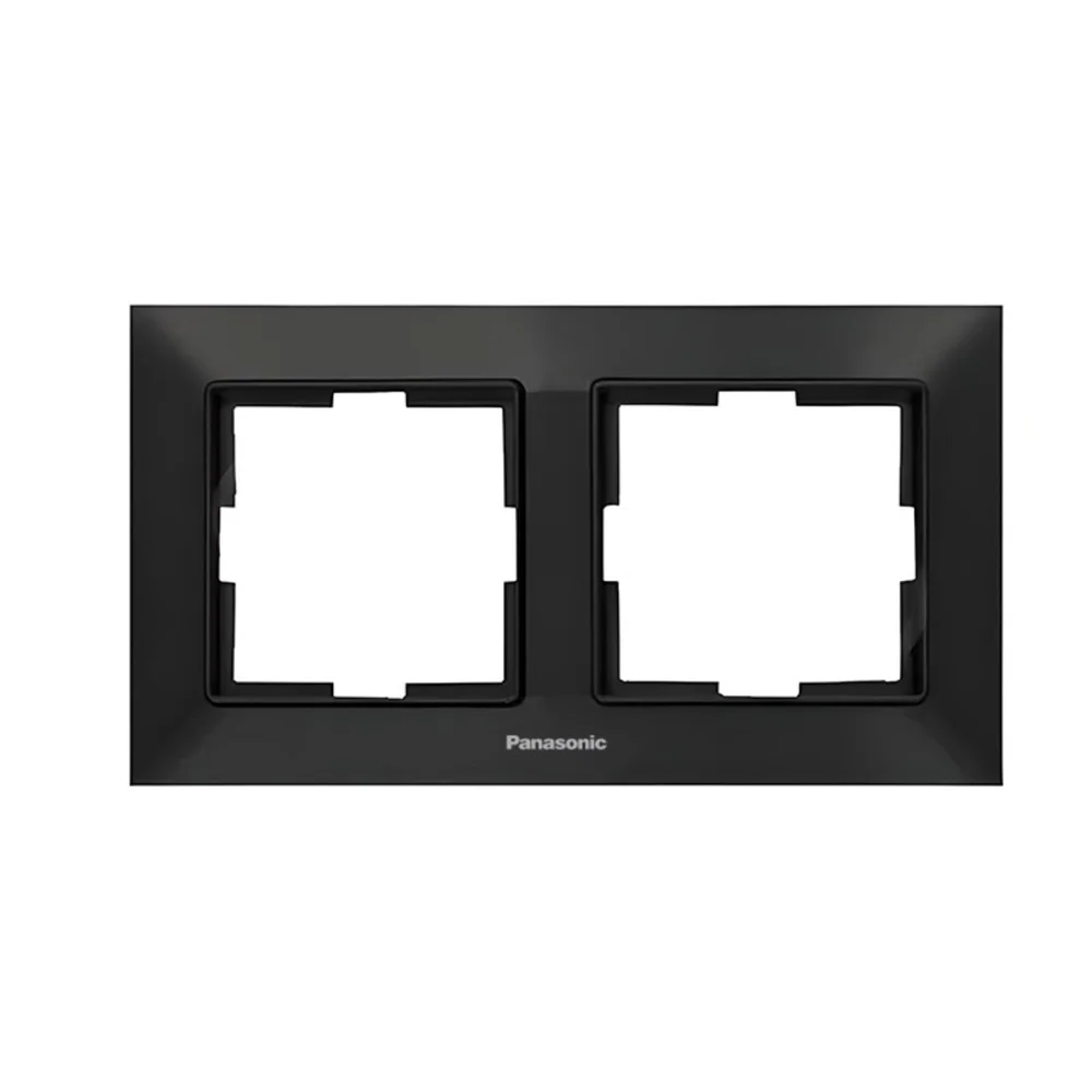 Рамка двомісна горизонтальна Panasonic Arkedia Slim чорна (WNTF0802-2BL)