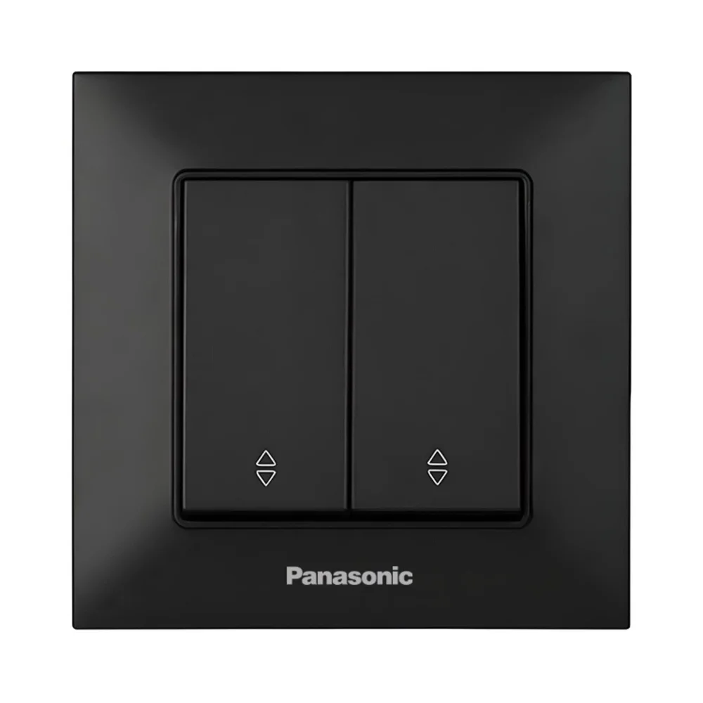 Выключатель Panasonic Arkedia Slim двухклавишный Черный проходной (WNTC0111-2BL)