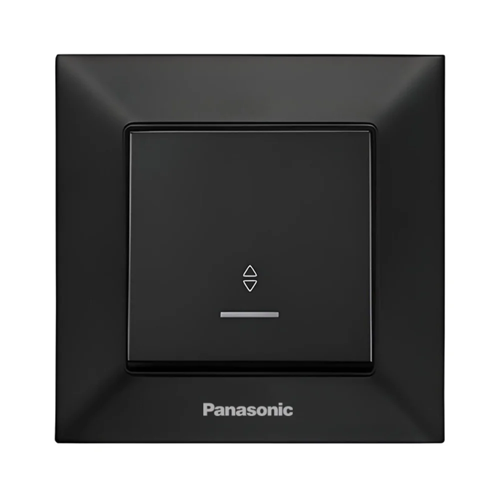 Выключатель Panasonic Arkedia Slim одноклавишный проходной с подсветкой Черный (WNTC0104-2BL)
