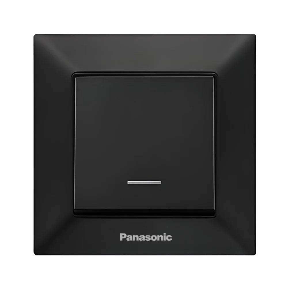 Выключатель Panasonic Arkedia Slim одноклавишный с подсветкой Черный (WNTC0002-2BL)