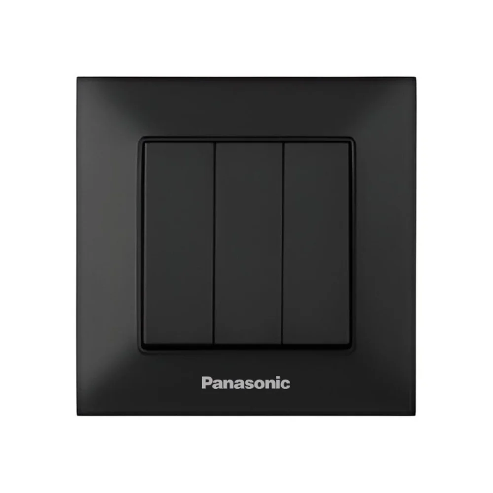 Выключатель Panasonic Arkedia Slim трехклавишный Черный (WNTC0015-2BL)