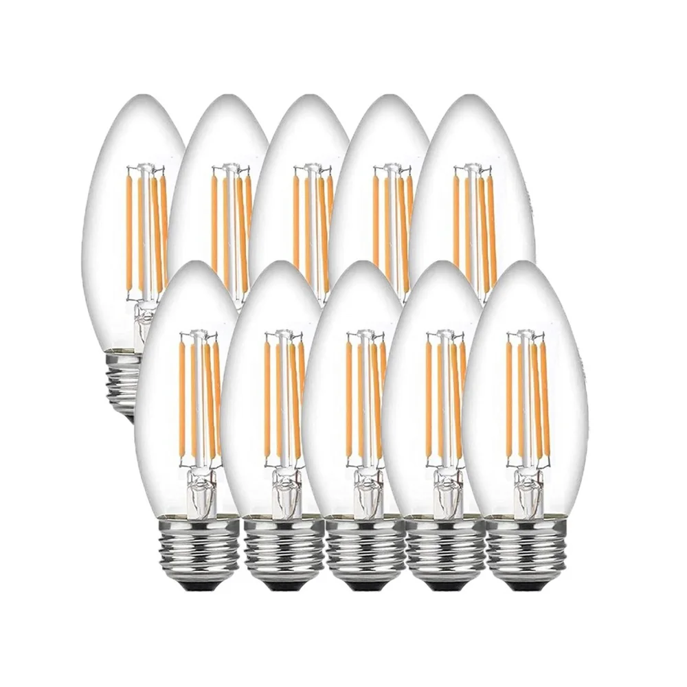 Комплект филаментных ламп ETRON Filament 10 шт 4W C37 4200K 220V E27 белый свет