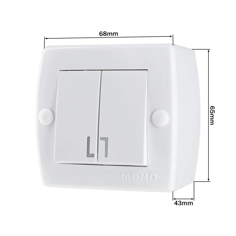 Выключатель двухклавишный Mono Electric OCTANS IP20 белый