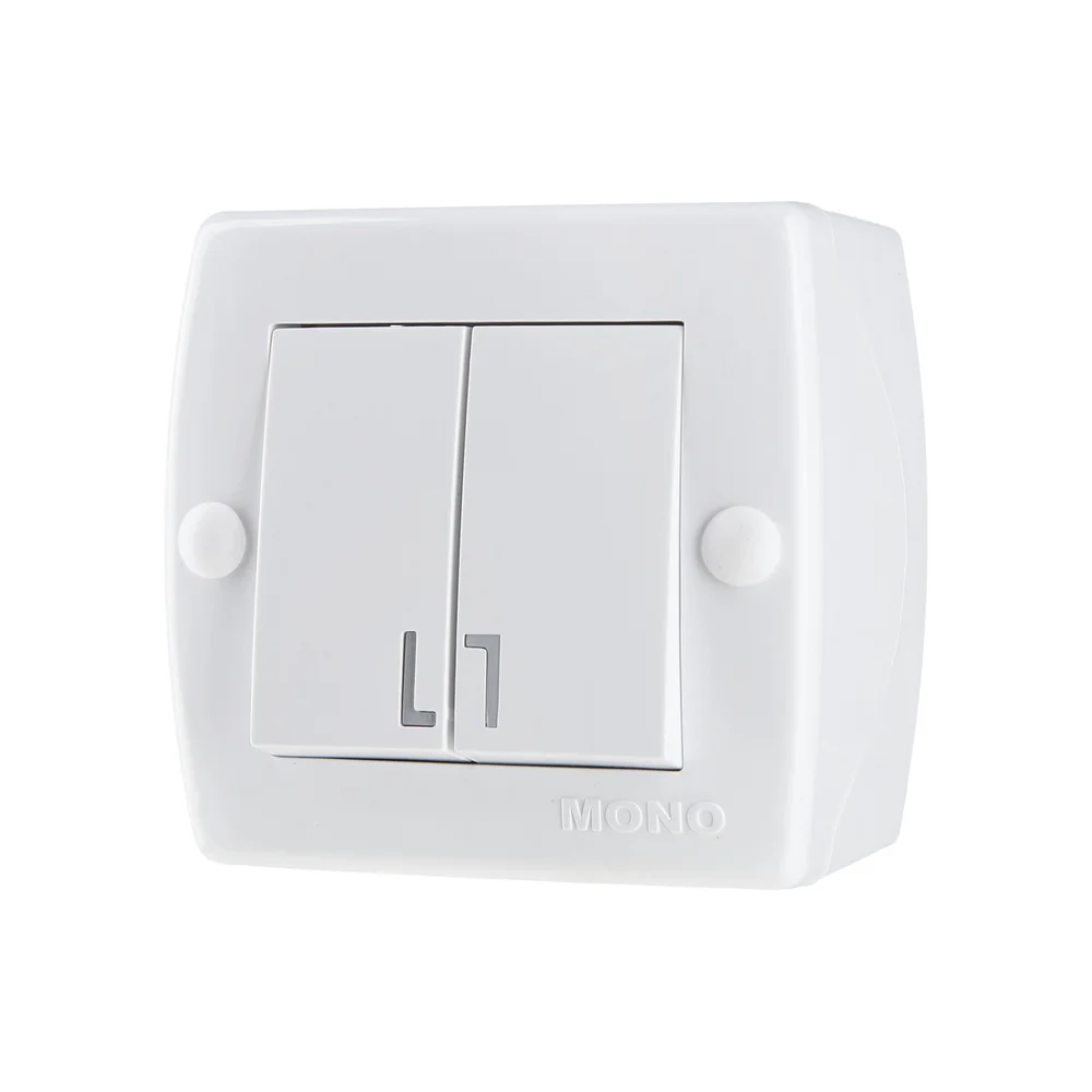 Выключатель двухклавишный Mono Electric OCTANS IP20 белый