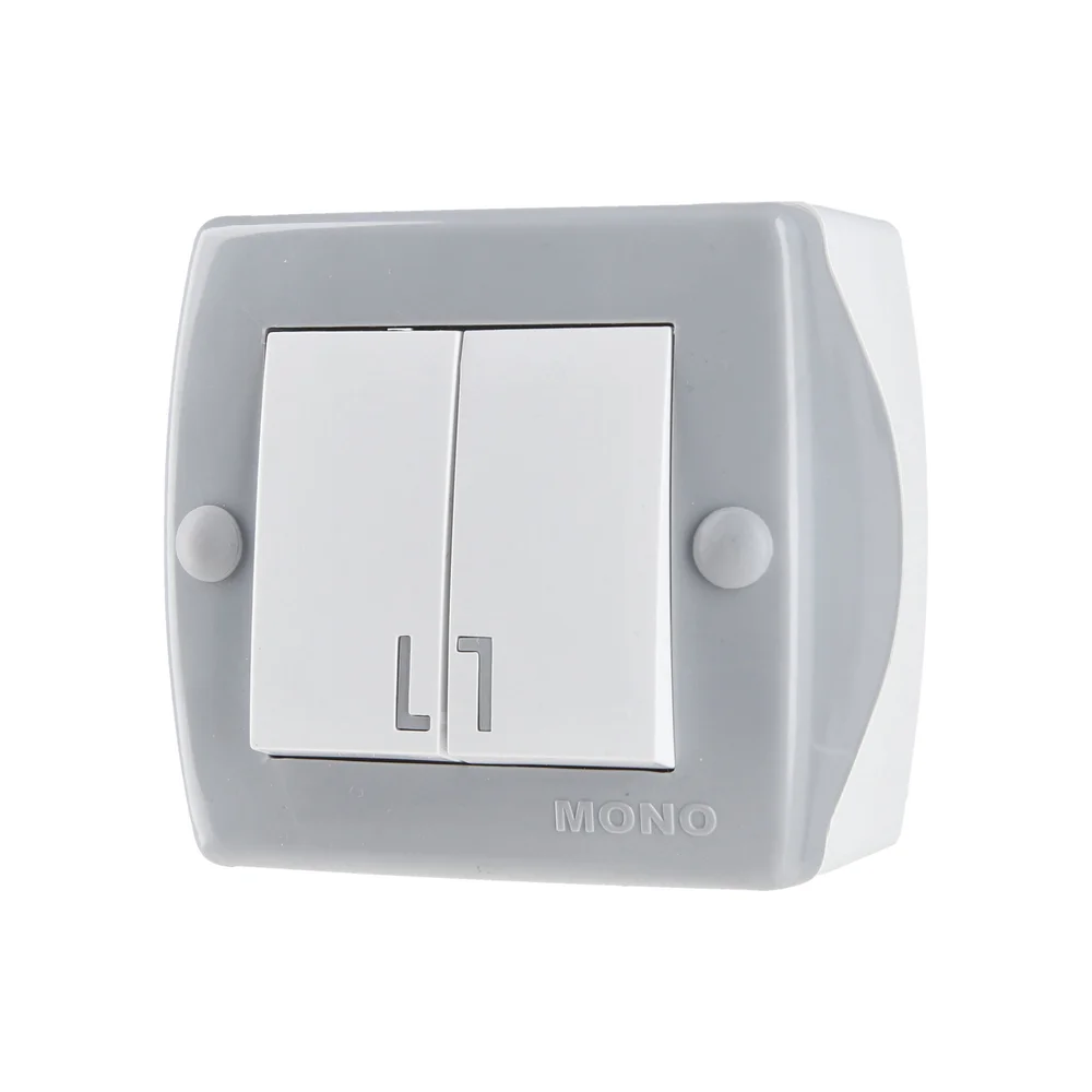 Вимикач двоклавішний Mono Electric OCTANS IP20 сірий