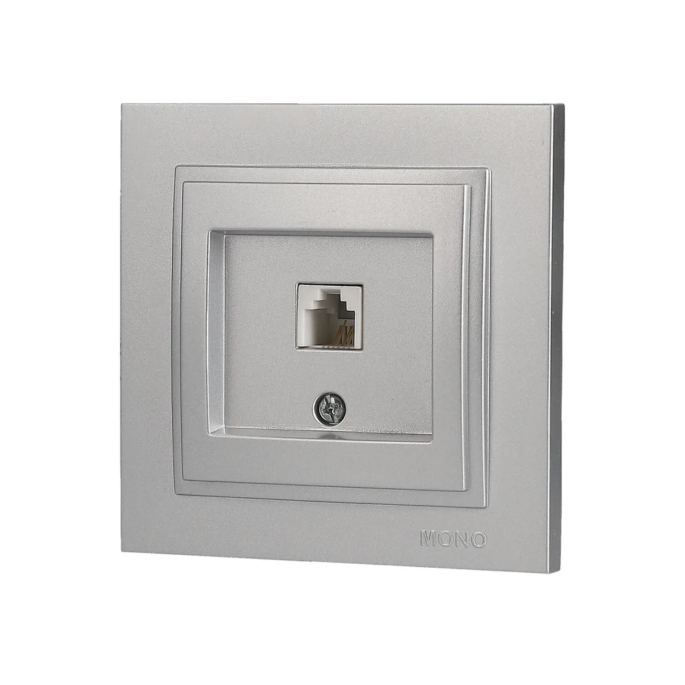 Розетка телефонная цифровая 623K CAT3 Mono Electric DESPINA серебро 102-212105-124
