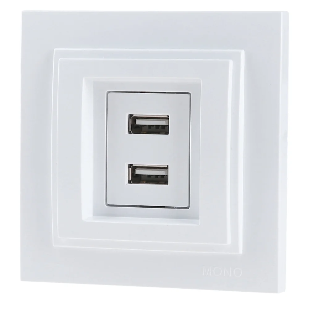 Розетка подвійна USB з зарядкою Mono Electric DESPINA біла 102-190005-178
