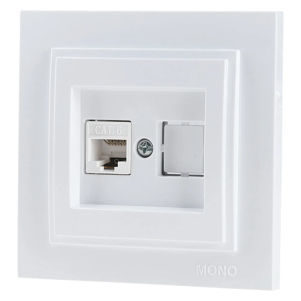 Розетка комп'ютерна RJ45 CAT6 Mono Electric DESPINA біла 102-190005-125