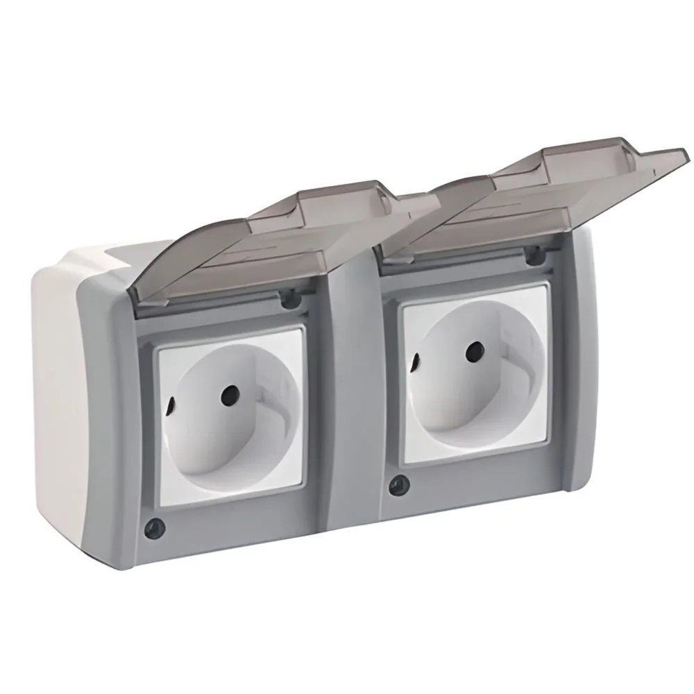 Розетка подвійна без заземлення Mono Electric OCTANS IP54