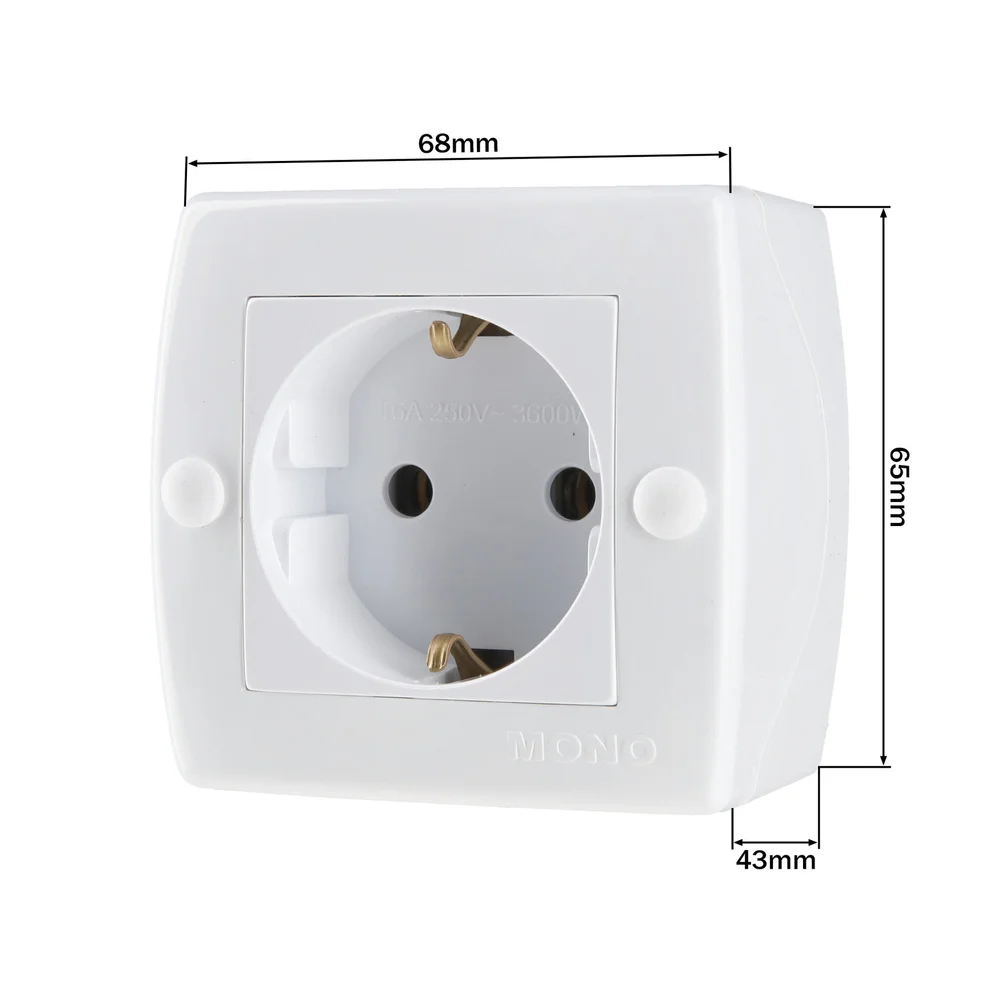 Розетка с заземлением Mono Electric OCTANS IP20 белая