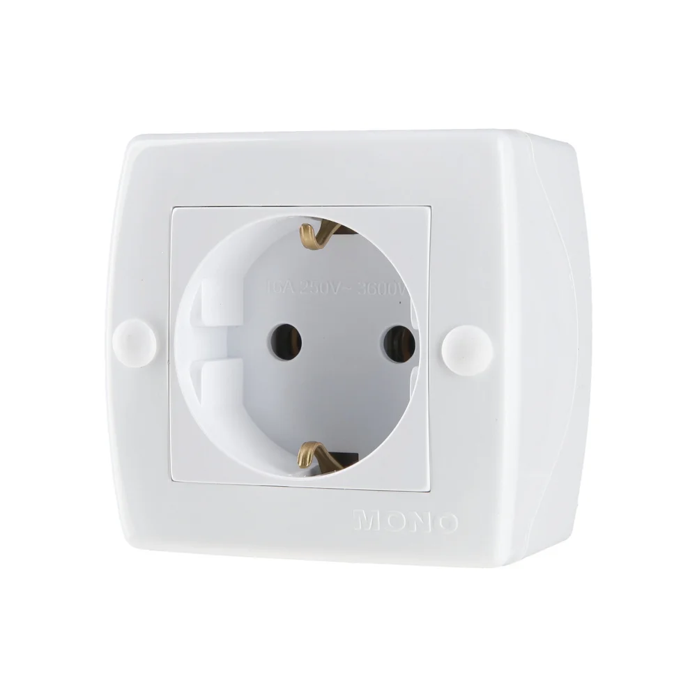 Розетка с заземлением Mono Electric OCTANS IP20 белая
