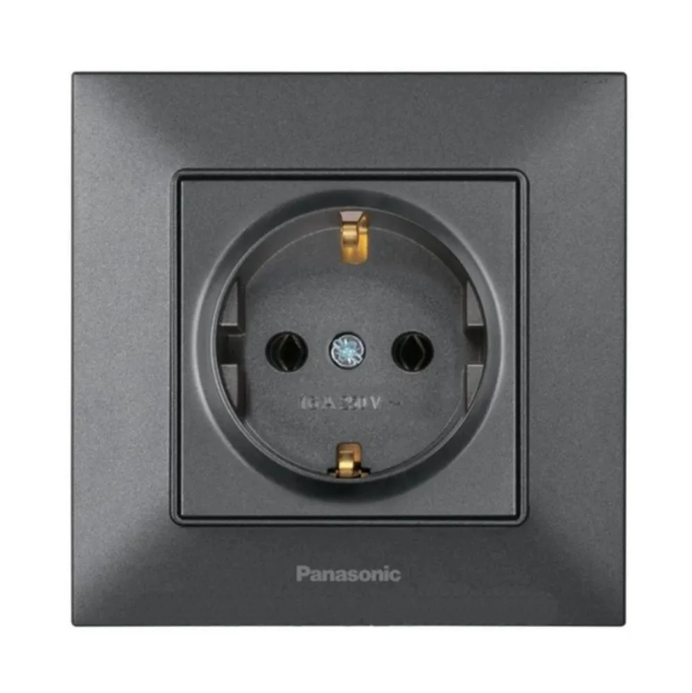 Розетка з заземленням Panasonic Arkedia Slim Дим WNTC0202-2DG