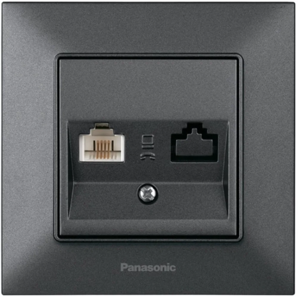 Розетка комп'ютерна (CAT5e) Panasonic Arkedia Slim дим WNTC0404-2DG