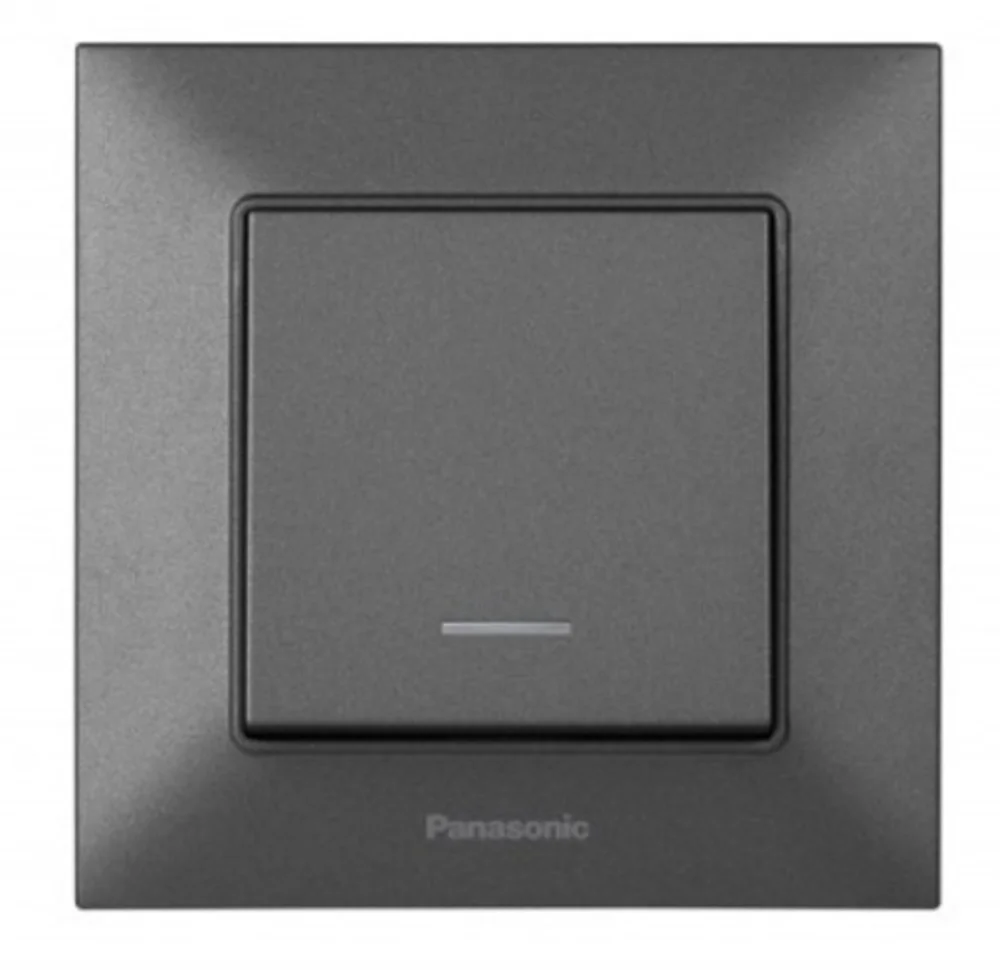 Выключатель одноклавишный с подсветкой Panasonic Arkedia Slim Дым WNTC0002-2DG