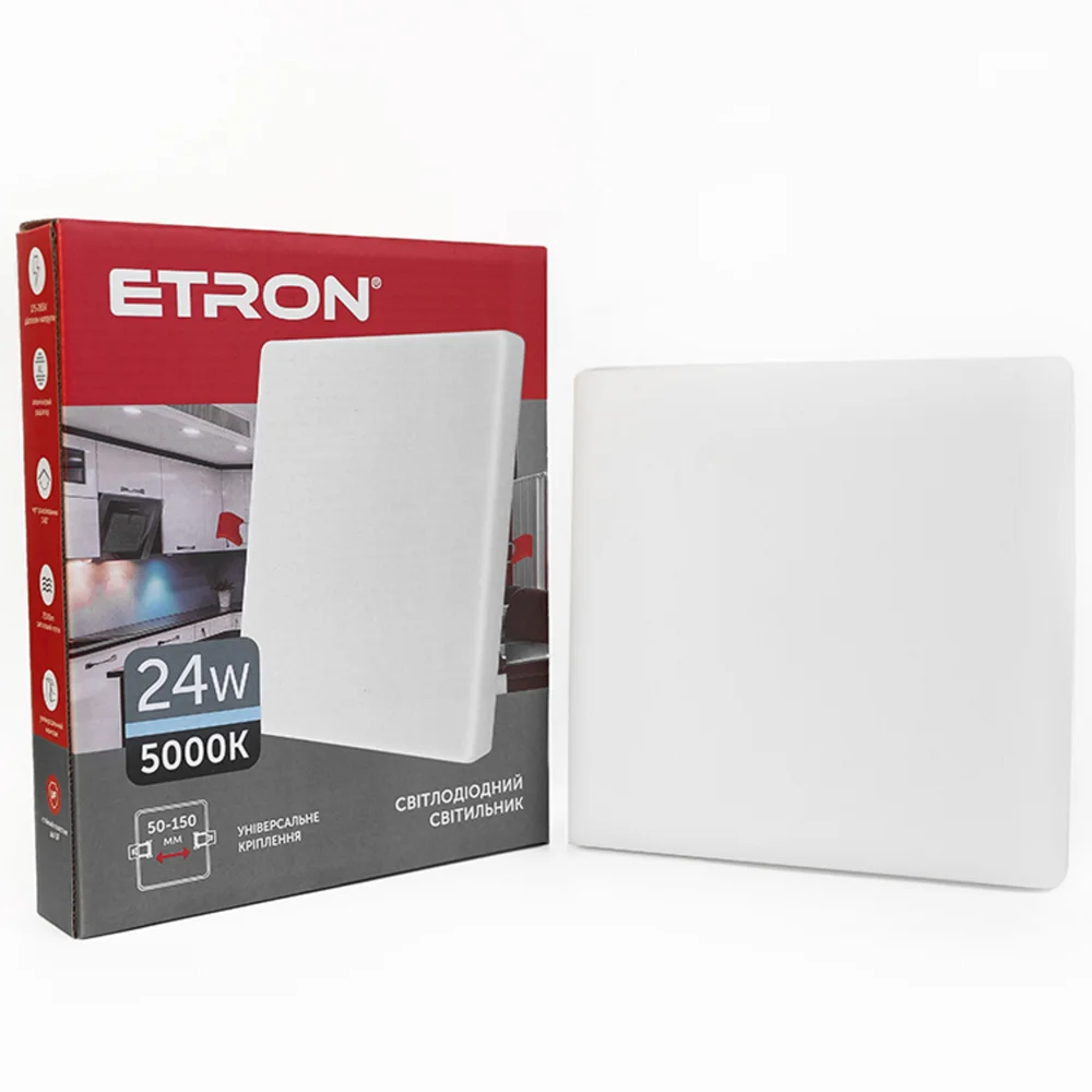 Светодиодный светильник ETRON Decor 1-EDP-664 24W 5000К IP20 квадрат