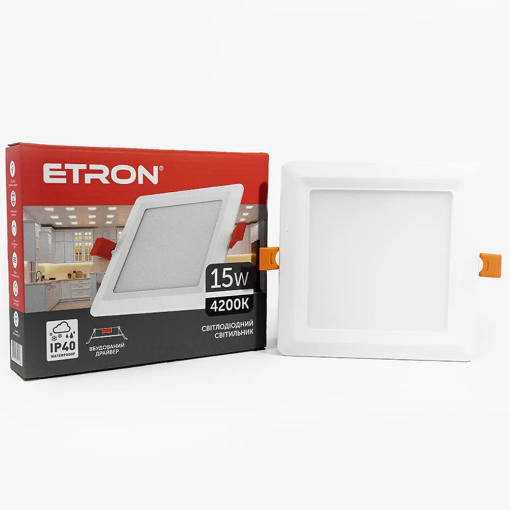 Светодиодный светильник ETRON Decor 1-EDP-678 15W 4200K IP20 квадратный