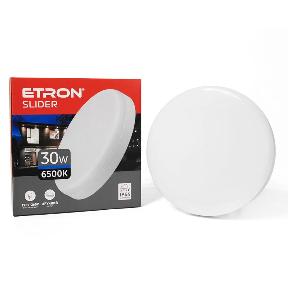 Светодиодный светильник ETRON Slider 30W 6500K IP44 круг