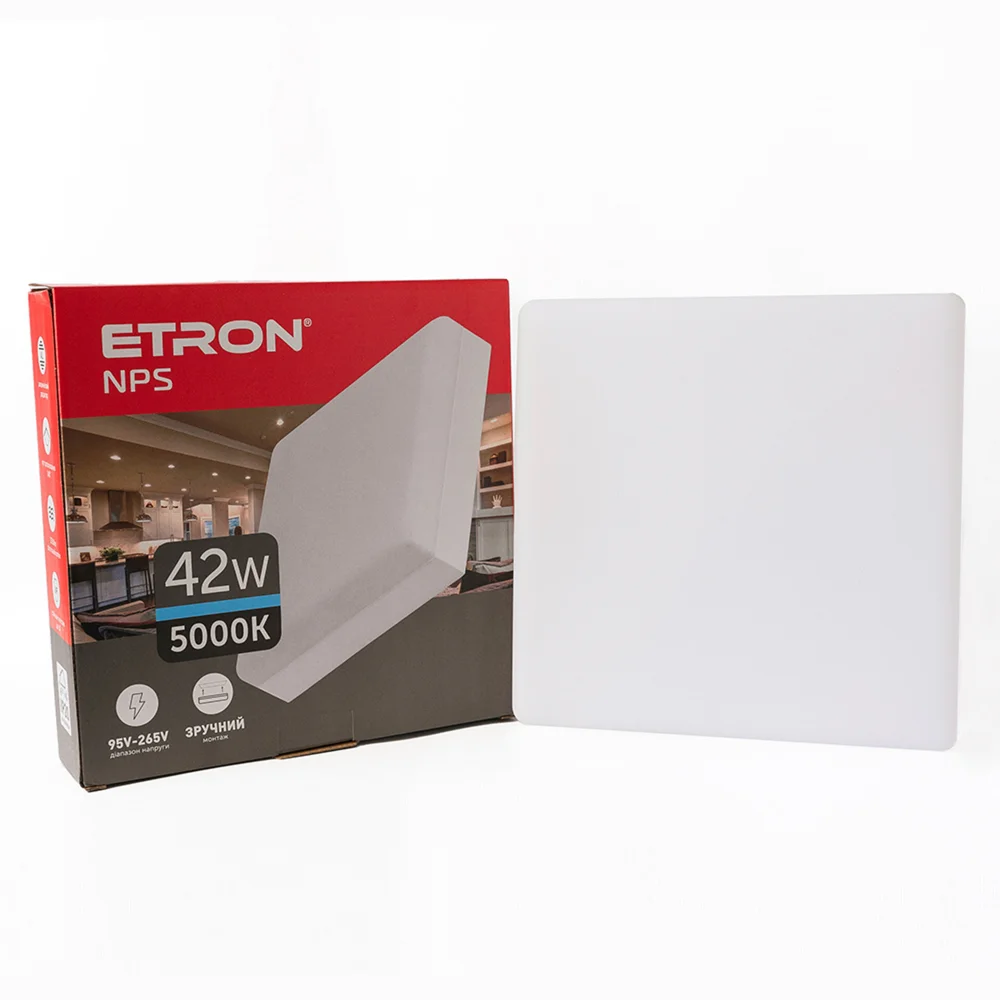 Светодиодный светильник ETRON NPS 42W 5000К IP20 квадрат