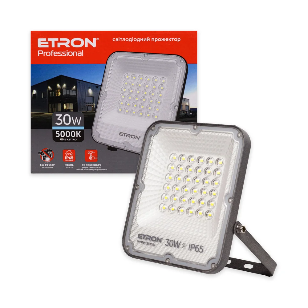 Светодиодный прожектор ETRON Professional 30W IP65 5000K 1-ESP-230
