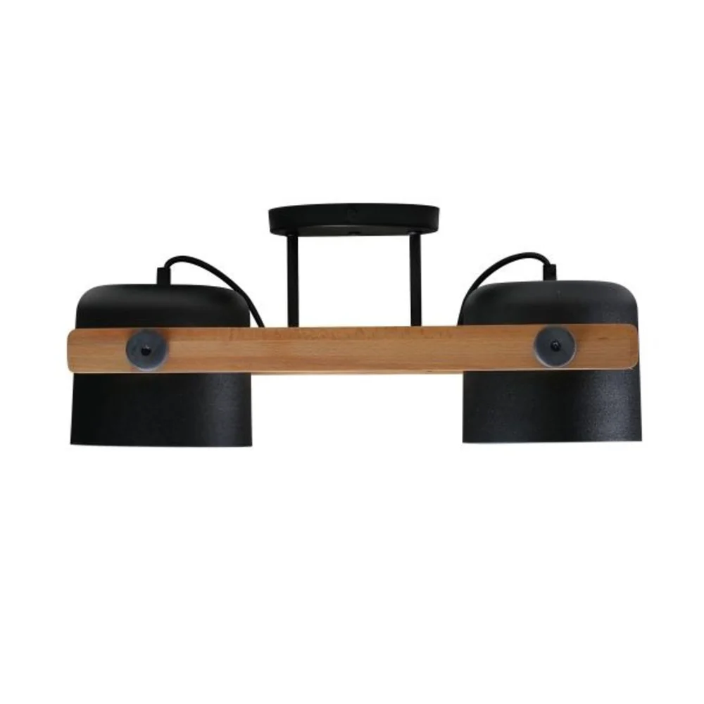 Светильник потолочный люстра ETRON UrbanWood E27 2x40Вт натуральный/черный 1-EDR-7402 