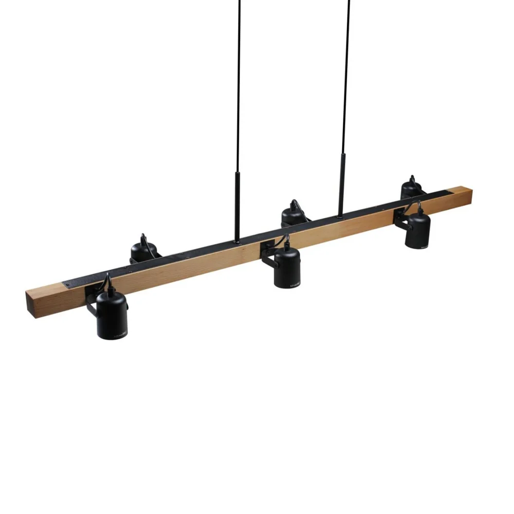 Светильник подвесной люстра ETRON WoodLine Spot Е27 6x40Вт натуральный/черный 1-EDR-8208