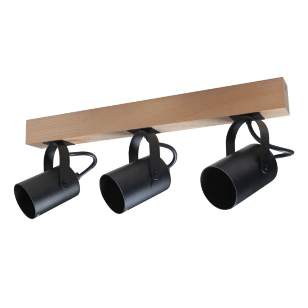 Світильник настінно-стельовий бра ETRON WoodLine Spot GU10 3x35Вт натуральний/чорний 1-EDR-8604