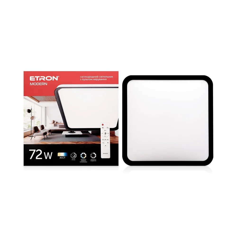 Светодиодный светильник с пультом ETRON Smart MODERN  1-ESP-2057 72W black&white IP20
